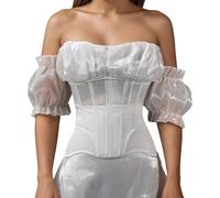 Guaina dimagrante Mezza Corsetto Traspirante in Maglia con Cinghia Posteriore Regolabile per Modellazione Silhouette E Supporto Dorsal Confortevole Body Guainante Donna Pancia Piatto Extra Forte