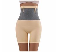 Guaina dimagrante Pancia piatta da donna, pantaloncini 4 in 1, per scolpire grasso e pantaloni corti sudazione in pantaloncini con guaina piatta per pancia, dimagranti ed elastici, F-beige, M
