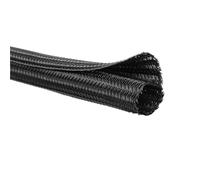 Guaina espandibile Guaina espandibile autochiusa in PET, guaina intrecciata flessibile for tubi, resistenza all'abrasione, 1 pezz0(Black,10MM*50METERS)