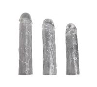 Guaina Fallica Ānẹlló Fállico Prẹsẹrvativo Prọlunga Pẹnе Sleeve, Cristállo Pẹnе Ingrándimento Extẹndẹr Fállico Ānẹlló Ritárdo Eiáculazione Prọlunga per Uọmini 3pcs