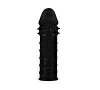 Guaina Fallica Indossabile Pene con Rilievi Stimolanti Nera Sexy Shop