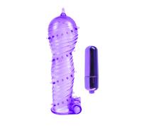 Guaina fallica vibrante viola Textured Sleeve & Bullet