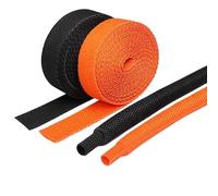 Guaina for Cavi Intrecciata termorestringente da 6~100 mm, Isolamento ignifugo, Guaina Protettiva for Cavi Pet, organizzatore for Linee Automatiche(Orange,Inner Diameter 25MM_10 Meters)