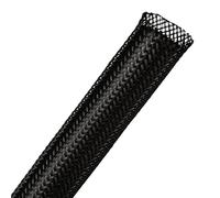 Guaina intrecciata espandibile per cavi in PET da 18,3 m e 1/4" e 1/2", colore nero, per gestione dei cavi automobilistici, audio, video, home theater e ufficio (nero, 1/4"-9,1 m e 1/2"-9,1 m)