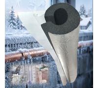 Guaina Isolante Antigelo Per Tubi Esterni In Foglio Alluminio 95cm | Tubo In Schiuma Autoadesiva Per Prevenire La Rottura Invernale E Isolare L'Impianto Idraulico(ID27mm T20mm L0.95m)