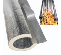 Guaina Isolante Foglio Alluminio Autoadesivo per Esterni- Isolamento Tubi Antigelo e Climatizzazione, Riscaldamento e Acqua, Copri Tubi Caldaia e Solare Termico(89mm*15mm*100cm)