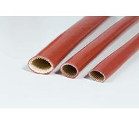 Guaina Isolante in Fibra di Vetro e Silicone, diametro 8 mm, colore Rosso, Alte Temperature 260° C, Isolamento Elettrico 1500V, 10 Metri
