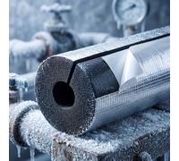 Guaina Isolante Per Tubi Industriali 0.95m Con L'Alluminio Esterno | Isolamento Termico In Gommapiuma Ad Alta Densità Per Proteggere Le Tubazioni Dal Freddo Estremo(ID22mm T30mm L0.95m)