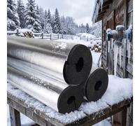 Guaina Isolante Per Tubi Industriali 950mm Con Alluminio Ignifugo | Isolamento Termico In Schiuma ID20mm-165mm Ideale Per Proteggere Le Reti Aziendali Dal Freddo(ID140mm T30mm L0.95m)