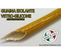 GUAINA ISOLANTE VETRO SILICONE 260° GIALLA alte temperature diametro 2mm