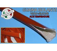 GUAINA ISOLANTE VETRO SILICONE 260° ROSSA alte temperature 1500V diametro 5 mm
