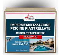 Guaina liquida per piscine, Kit con guaina liquida trasparente e impermeabilizzante - ARCACLEAR - 157-25 m², supporto non poroso Trasparente - ARCANE INDUSTRIES