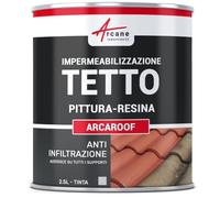 Guaina liquida per tetti, Guaina impermeabilizzante tetto ARCAROOF - 2,5 L Grigio - ARCANE INDUSTRIES
