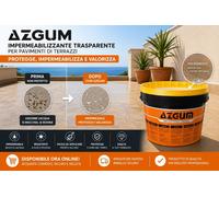Guaina Liquida Trasparente AZGUM Impermeabilizza Protegge Riasana da 1, 5, 14 Lt