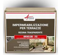 Guaina liquida trasparente: per terrazzi, piastrelle, piscine - KIT ARCACLEAR - 5 m², circolazione privata, supporto poroso Finitura opaca - ARCANE INDUSTRIES