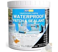 Guaina Liquida Trasparente, Rivestimento Impermeabile Trasparente 1KG | Hupeyna Riparatore Anti-Perdita, Colla Impermeabilizzante Base D'acqua per Interni ed Esterni Sigillante Impermeabile Liquido