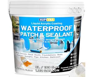 Guaina Liquida Trasparente, Rivestimento Impermeabile Trasparente 5KG | Hupeyna Riparatore Anti-Perdita, Colla Impermeabilizzante Base D'acqua per Interni ed Esterni Sigillante Impermeabile Liquido