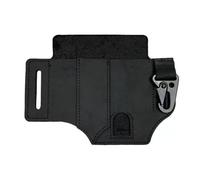 Guaina multiuso in pelle PU con portachiavi foderi per torcia elettrica per allenamento campeggio arrampicata (nero)