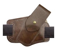 Guaina multiuso in stile retrò, per cintura, marsupi, da uomo, con guaina obliqua, in pelle, accessori da esterno (grigio)