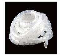 Guaina Per Cavi Elettrici Flessibile 1roll Wire Avvolgimento Wipe Bianco/Nero Avvolgibile Spirale Tubo For Manicotto PE 4mm-30mm Cavo Ignifugo Fiamma Protettivo Flessibile(White,16mm 5Meters)