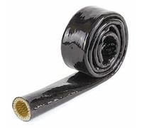 Guaina per Cavi Elettrici Flessibile,Cable Managem 1 Metro Dia Des Nero/Rosso Resistente Alla Temperatura Antincendio Ignifugo Tubo Addensante Isolamento In Silicone Fibra Di Vetro(Black,25mm)