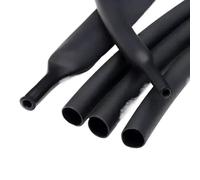 Guaina Per Cavi Elettrici Flessibile Tubo termorestringente da 10/50/100 metri di diametro 2,4-25,4 mm, guaina termica in poliolefina 3:1 isolata nero/rosso(Black,2.4MM_10M)