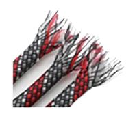 Guaina per cavi Guaina for cavi intrecciati da 1/5/10 m, 4 mm, 8, 12, in filato di cotone PP, flessibile, espandibile, protezione for, guaina isolante per Proteggere(Red Grey White,8mm,5 Meters)