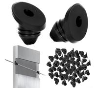 Guaina protettiva in gomma per ringhiera per cavi in acciaio inossidabile a 45 gradi, misure 1/8, 5/32, 3/16, si adatta saldamente ai pali in metallo (50 pezzi)