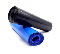 Guaina termorestringente in PVC da 2 m, 285 mm ~ 580 mm, blu, nero, guaina termorestringente per guaina per cavo, per involucro di pellicola per batteria al litio 18650, larghezza 460 mm x 2 m