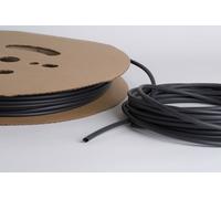 GUAINA TERMORESTRINGENTE TERMORETRAIBILE NERA 6.4mm restringe a 3.2mm 75 METRI