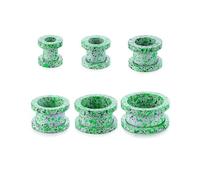 Gualiy 12 Pezzo Dilatatori 6-16mm, Piercing Orecchio Tunnel Acciaio inossidabile Modello Multicolore Cavo Orecchino Dilatatore Uomo, Verde