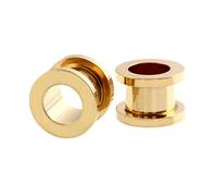Gualiy 2 Pezzi Dilatatore Orecchio Acciaio Chirurgico, Piercing Dilatatore Orecchio 10mm Oro Cerchio Tappi Orecchini Oro