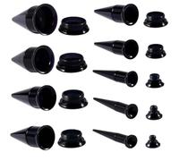 Gualiy 2 Pezzo Flash Tunnel 8mm, Dilatatore Tunnel Kit Di Allungamento Orecchio in Acrilico Nero Dilatatore Orecchio Donna
