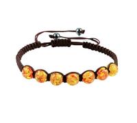 Gualiy Bracciale di Pietra Uomo, Bracciale Intrecciato con Pietra Gialla da 8 MM Bracciali Perline 19-35CM