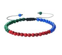 Gualiy Bracciale di Pietra Uomo, Bracciale Turchese da 4 MM Bracciali Perline Regolabile 17-28CM