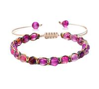 Gualiy Bracciale in Pietra Donna, Bracciale in Agata Viola da 6 MM Bracciali Pietra 17-28CM