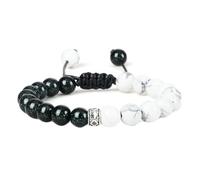 Gualiy Bracciale in Pietra Donna, Bracciale in Pietra Turchese Verde da 8 MM Bracciali Uomo Regolabile 17-30CM