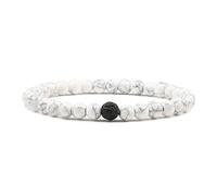 Gualiy Bracciale Pietre Naturali, Bracciale Turchese da 6 MM Bracciali Uomo Elastico 19CM