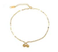 Gualiy Cavigliere Donna Acciaio, Cavigliere Oro con 2 Perle Cavigliera Bracciale