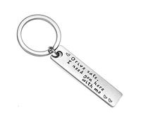 Gualiy Portachiavi Acciaio Inox, Porta Chiavi per Chiavi Uomo Drive Safe, I Need You Here with Me Portachiavi Argento Stile A