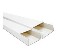 Guancia per cavi, Wire Tidy, copertura autoadesiva for canaline for cavi, confezione da 2, 1 m, colore bianco, dimensioni multiple(20 * 10)