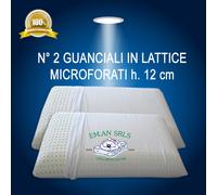 GUANCIALI CUSCINI IN LATTICE MICROFORATO H12 CON FODERA BIANCA X2 MIGLIOR PREZZO