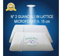 GUANCIALI CUSCINI LATTICE FORATO H14/15cm + FODERA BIANCA X2 MIGLIOR PREZZO