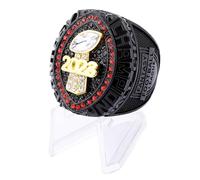 guancrown 2023 Fantasy Football Championship Ring Trophy Award Prize Sport MVP Vincitore FFL League Champion Ring, size 10, Zinco, Diamante nero