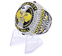 guancrown Anello campionato di calcio fantasy 2025 Premio Trofeo Sport Vincitore FFL Champion Ring, size 13, Zinco, Diamante bianco