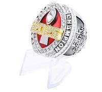 guancrown Anello da calcio fantasy 2025, con scatola, size 10, Zinco, Diamante bianco