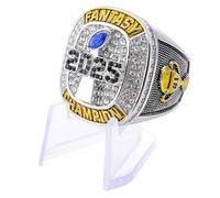 guancrown Anello del campionato di calcio fantasy 2025 Premio Trofeo Sport Vincitore FFL Champion Ring, size 11, Zinco, Diamante bianco