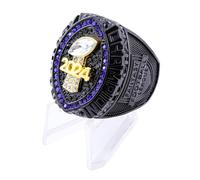 guancrown Anello del trofeo del campionato di calcio fantasy 2024, premio sportivo vincitore FFL Champion Ring, size 14, Zinco, Diamante nero