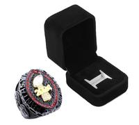 guancrown Anello del trofeo del campionato di calcio fantasy 2024, premio sportivo vincitore FFL Champion Ring, size 8, Zinco, Diamante nero