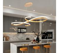 Guang Shuo Lampada a Sospensione a LED Dorata per Tavolo da Pranzo, Lampada da Tavolo da Pranzo moderna Dimmerabile, Lampada a Sospensione a LED Lunga 100cm, Lampada a Sospensione